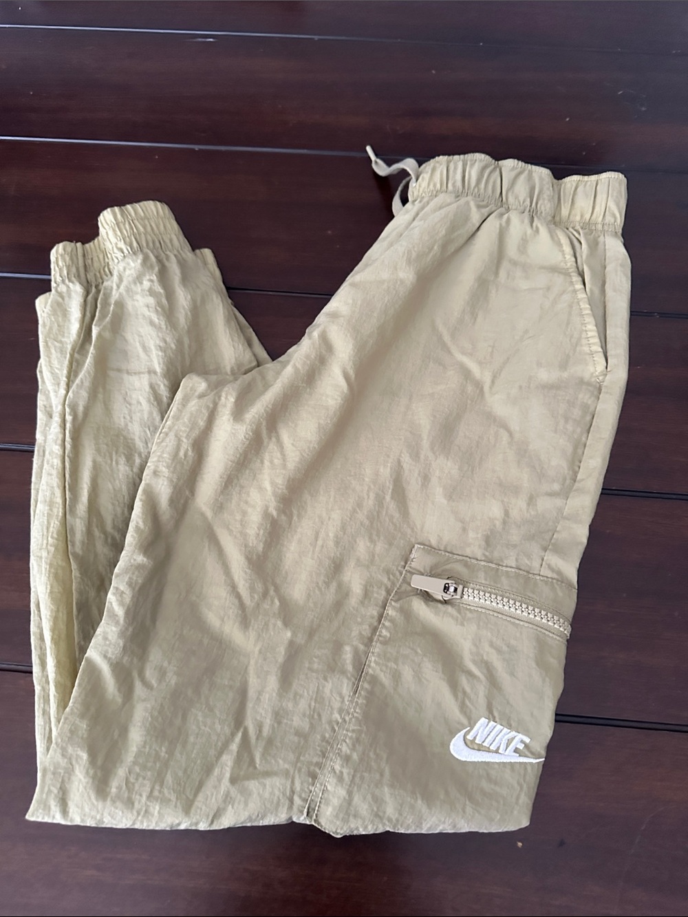 Nike Kids Tan Cargo Jogger Pants with Zipper Pocket